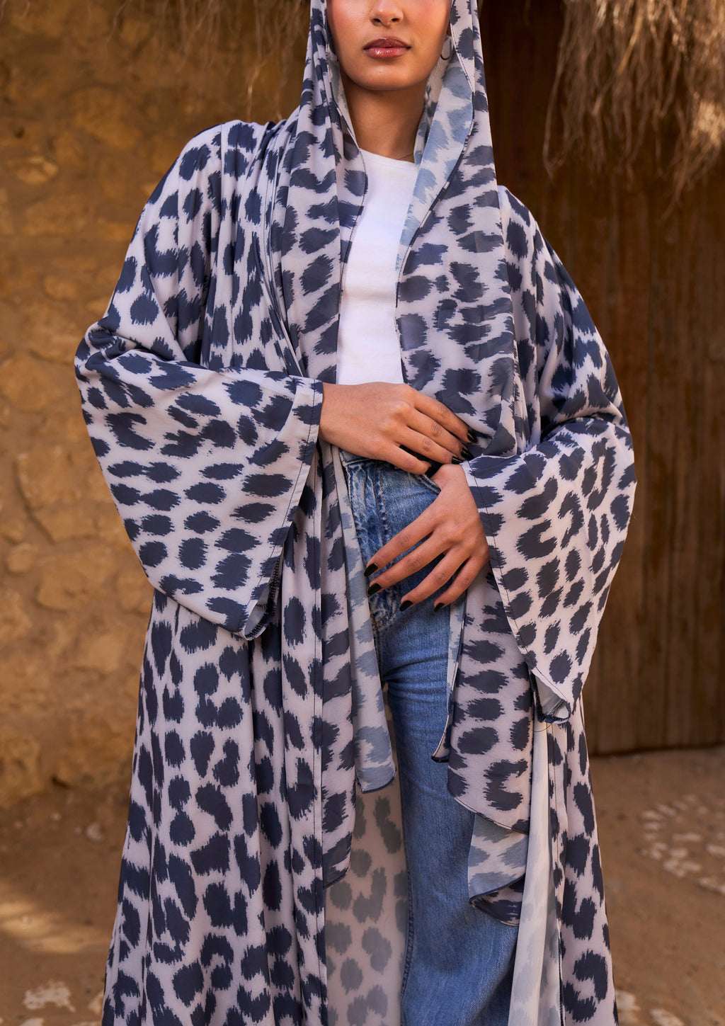 Grey Leo Scarf
