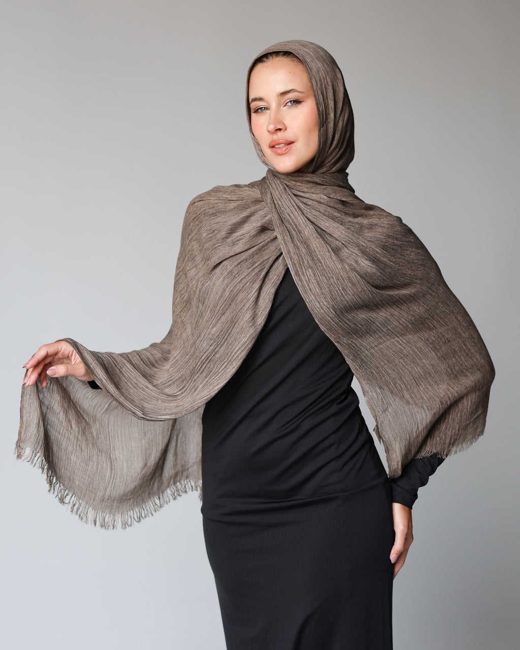 Her Thai Line Scarf- Dark Beige
