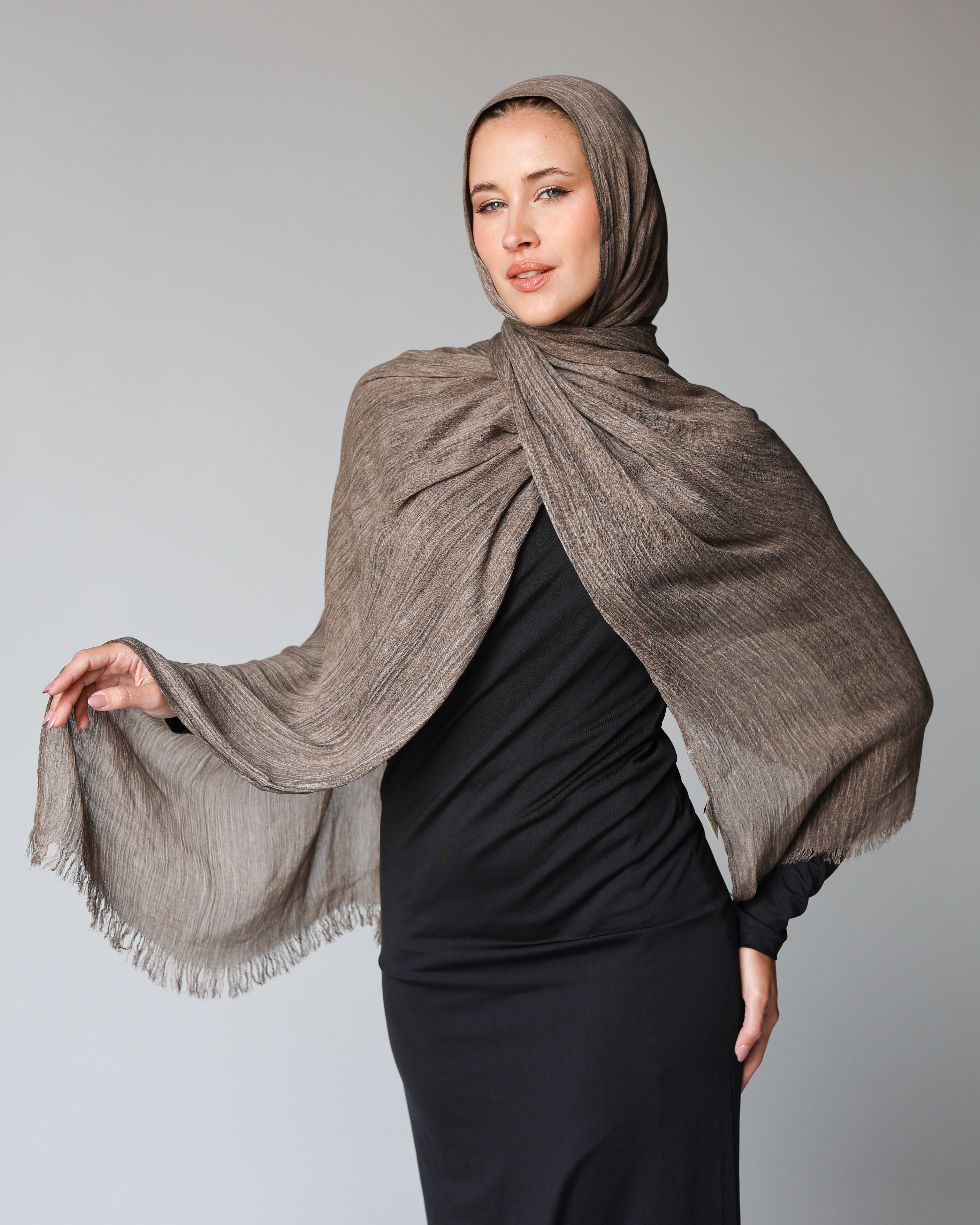 Her Thai Line Scarf- Dark Beige